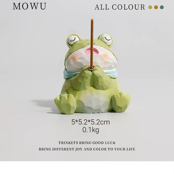 Resin Frog Incense Holder Desktop Ornament FantastiKurios