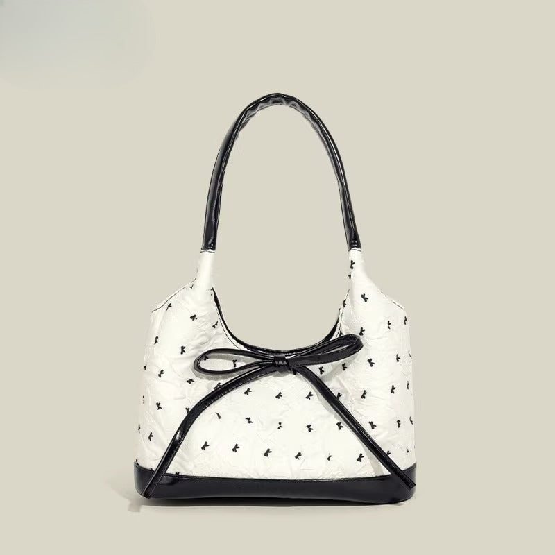 Bow Accent Shoulder Tote Bag