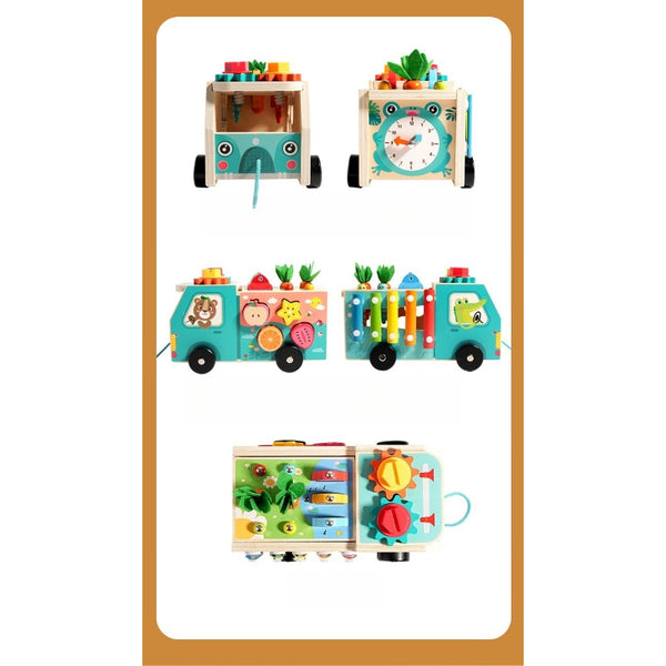 7-in-1 Wooden Activity Farm Truck