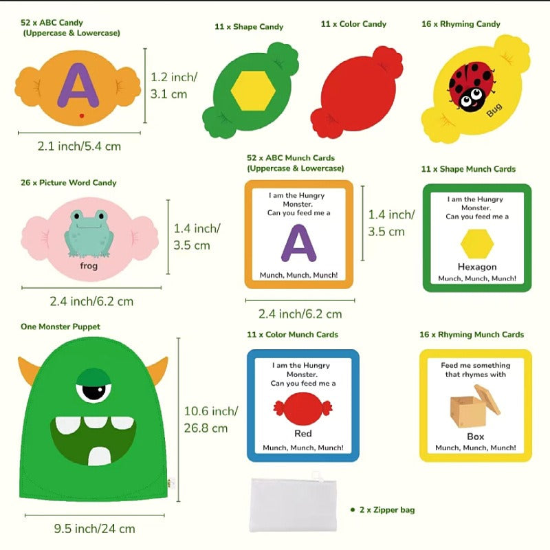 Felt Monster Learning Game: Letters, Shapes & Words