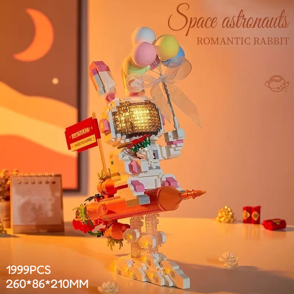 Astronaut Building Block Night Light and Stationery Holder