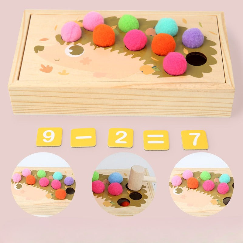 Wooden Hedgehog Pounding & Sorting Math Kit