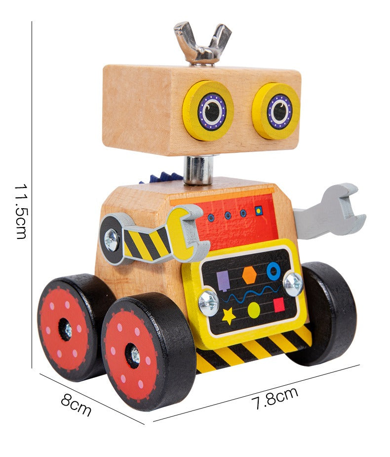 Wooden Robot Take-Apart Toy with Screwdriver & Gears
