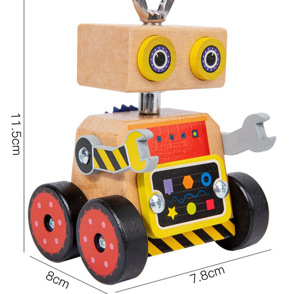 Wooden Robot Take-Apart Toy with Screwdriver & Gears