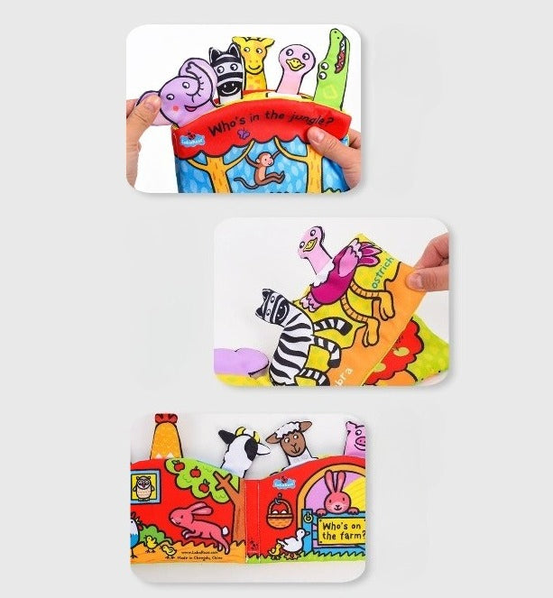 LakaRose Baby Sensory Soft Book - Crinkle & Squeak Animals