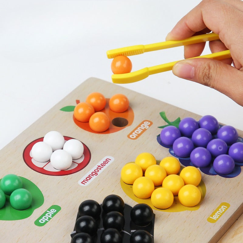 The Fruity Focus Board: Wooden Bead Sorting & Counting Game