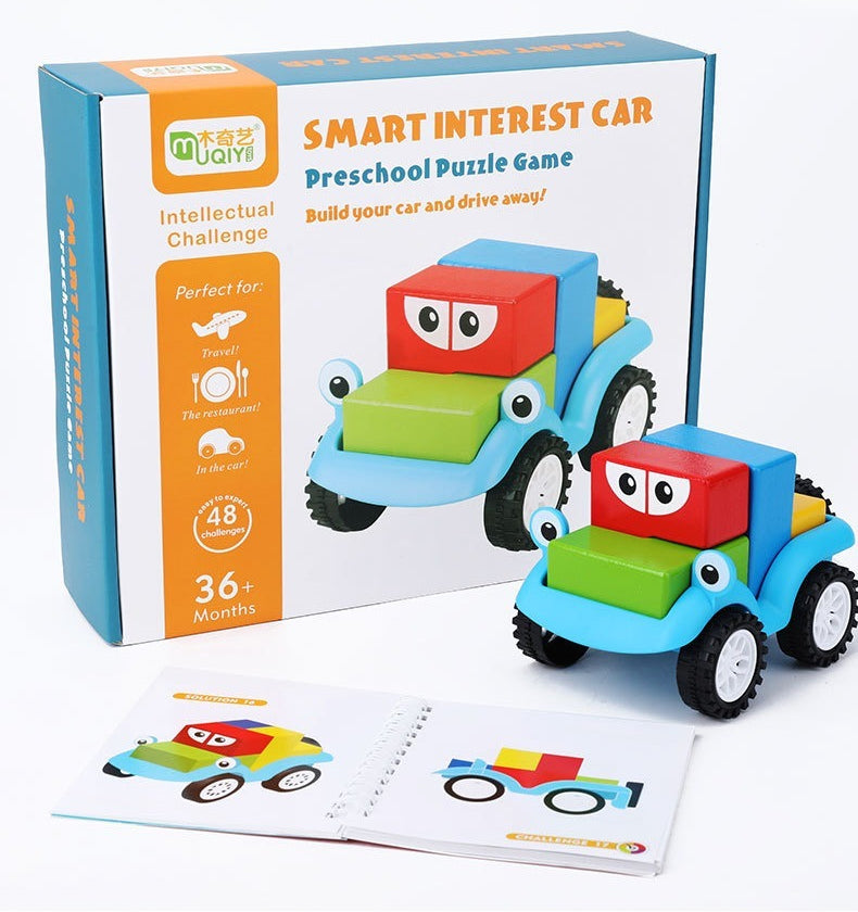 Smart Car Wooden Building Block Puzzle