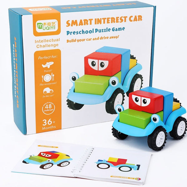 Smart Car Wooden Building Block Puzzle