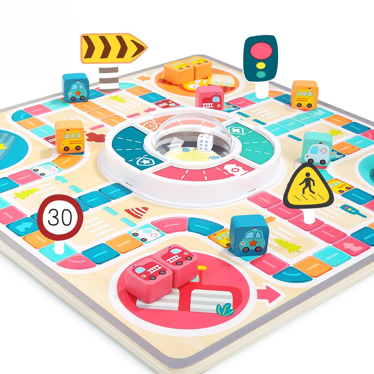 Traffic City 2-in-1 Wooden Board Game