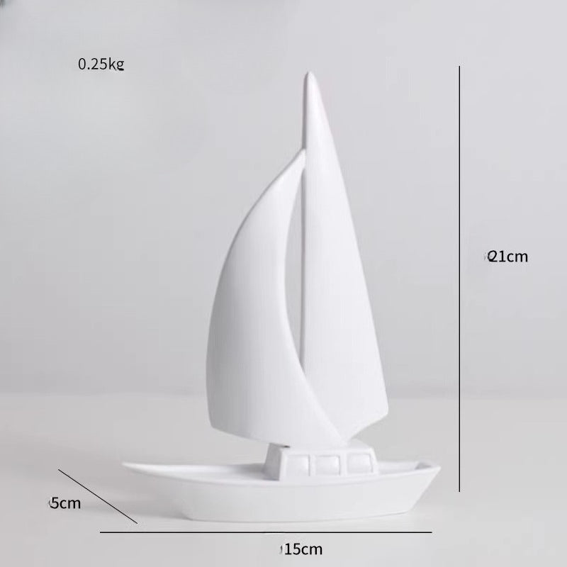 Modern Minimalist Sailboat Sculpture