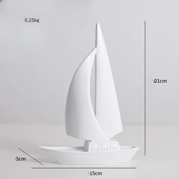 Modern Minimalist Sailboat Sculpture