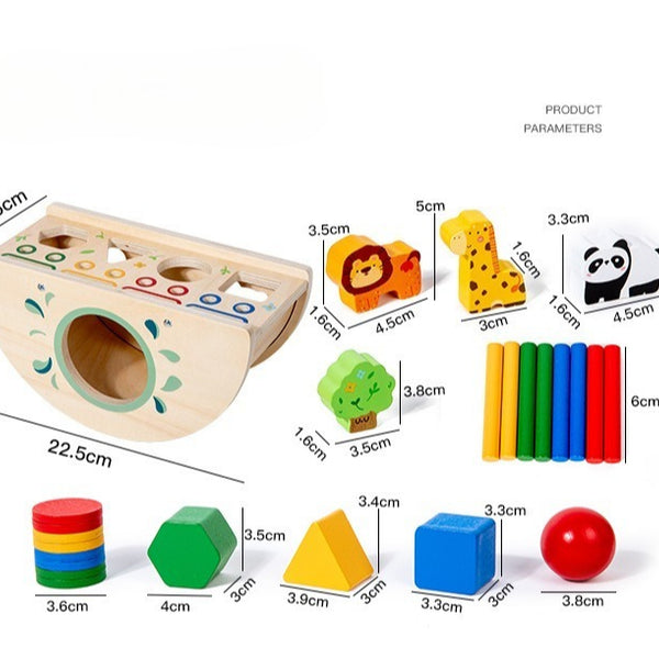 Wooden Montessori Shape Sorting Boat