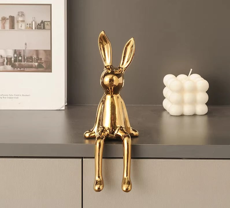 Long-Eared Sitting Rabbit Figurine