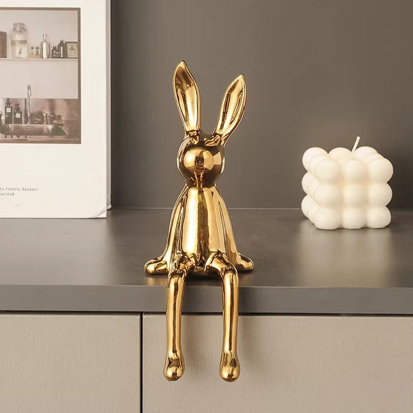 Long-Eared Sitting Rabbit Figurine