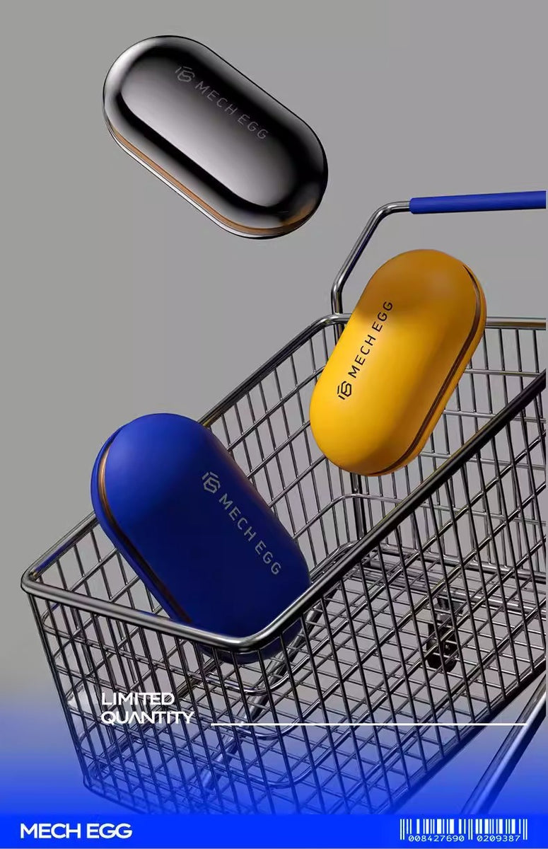 Three 'Mech Egg' Fingertip Toys products in a shopping cart with a gray background