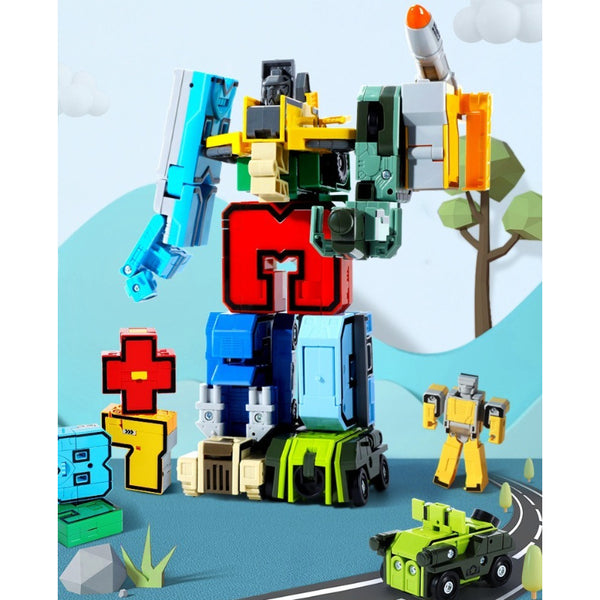 Transforming Numbers and Symbols Robot Building Set