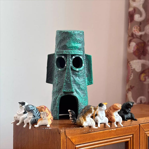 Fishing Cat Miniature Figurine Set