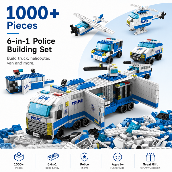 Build & Rebuild 6-in-1 Themed Building Blocks