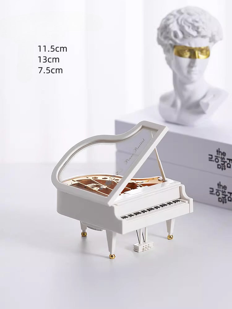 Vintage Grand Piano Music Box with Dancing Ballerina