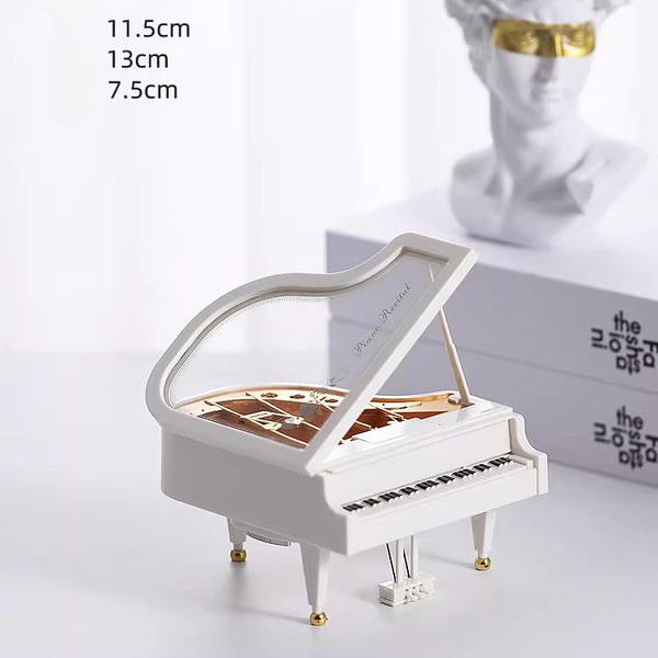 Vintage Grand Piano Music Box with Dancing Ballerina
