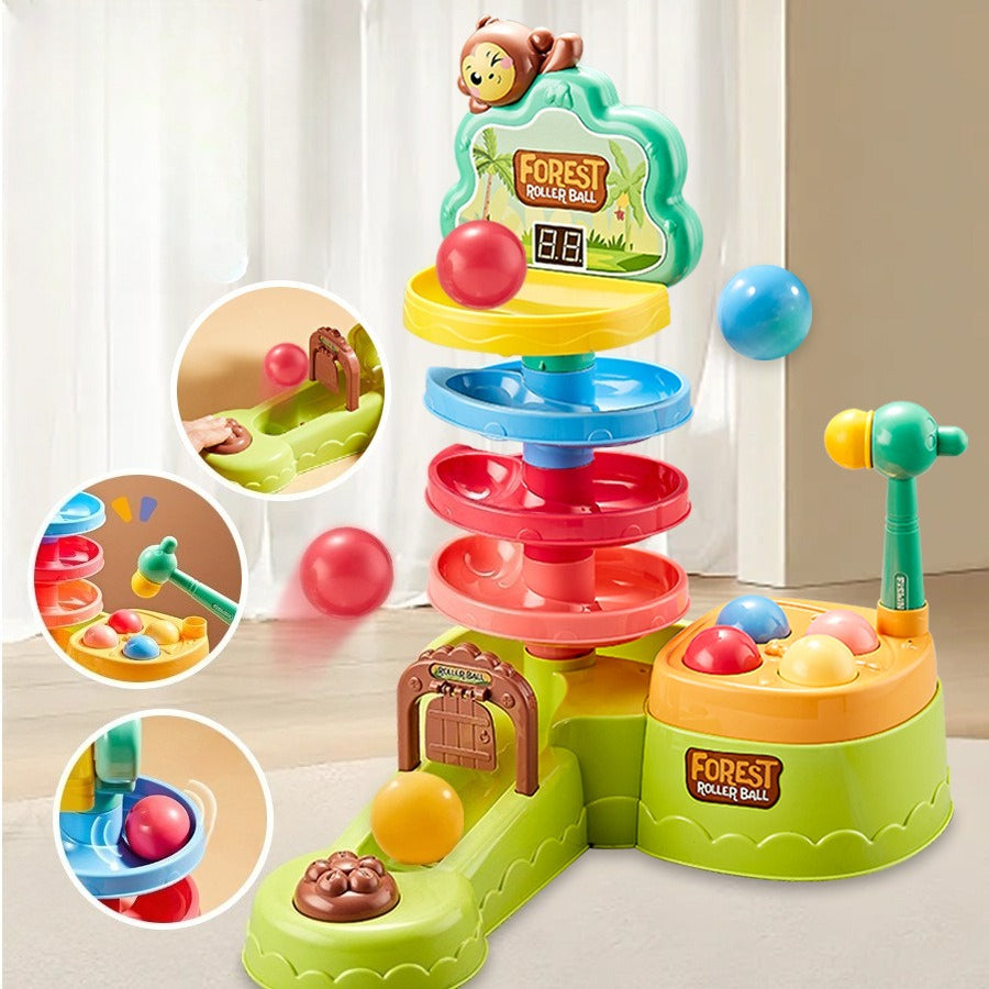 Jungle 4-in-1 Activity Tower (Hammer, Slide & Hoops) Fantastik Curios