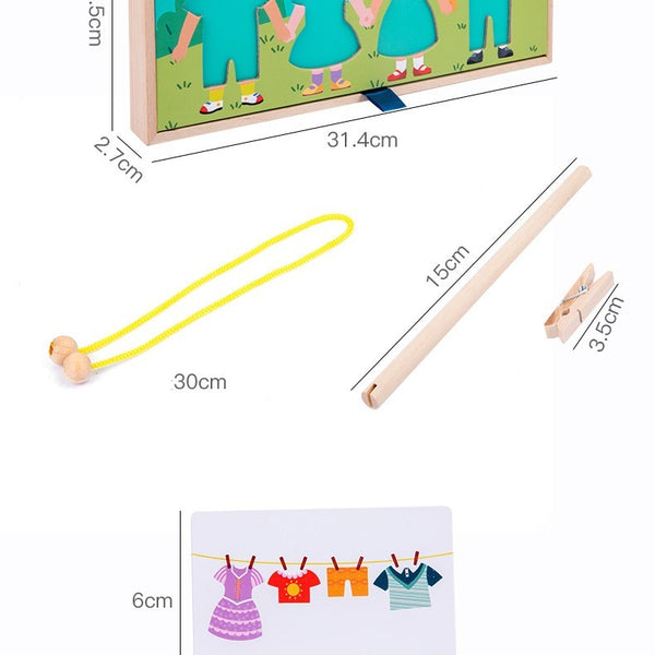 Clothesline Dress-Up Wooden Puzzle Activity