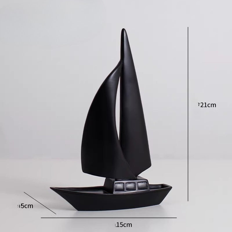 Modern Minimalist Sailboat Sculpture