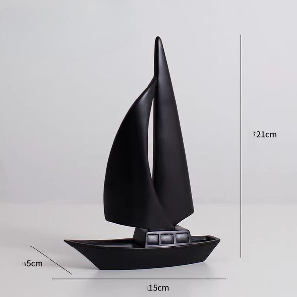 Modern Minimalist Sailboat Sculpture