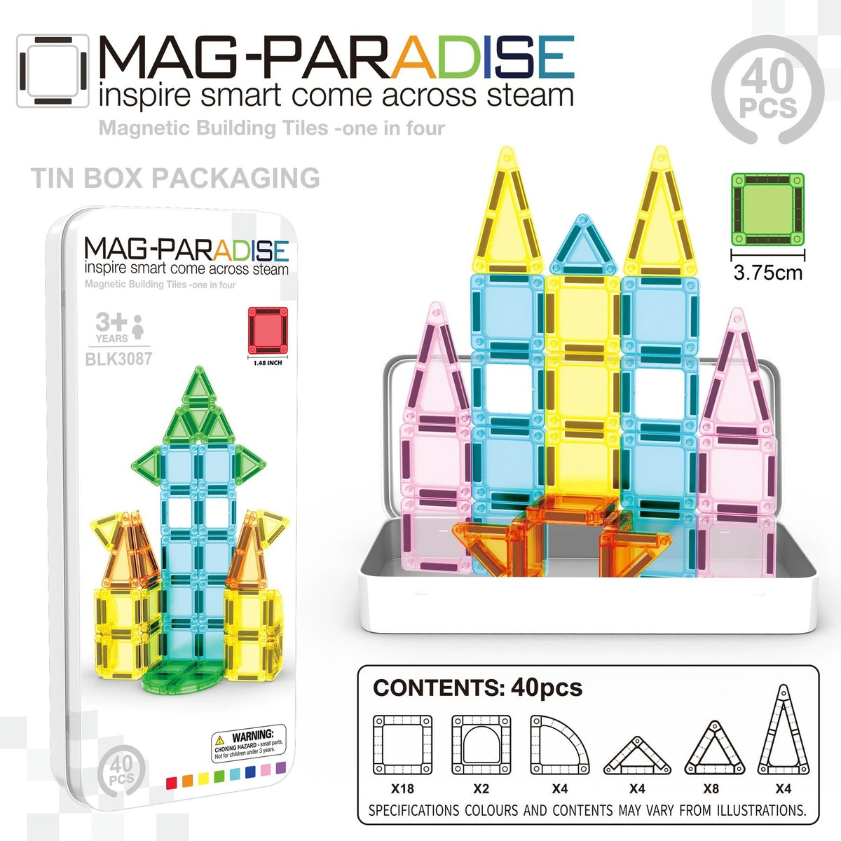 Portable Magnetic Building Tiles for Creative Play