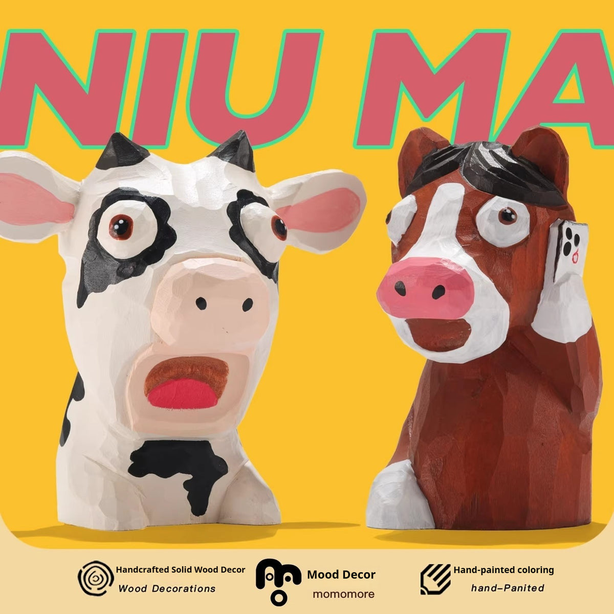 Hand-Carved Wooden Animal Figurine