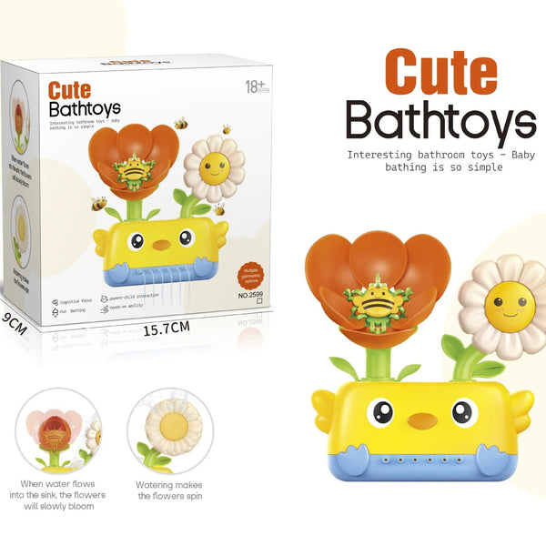 Rotating Chick Bath Toy with Suction Cups