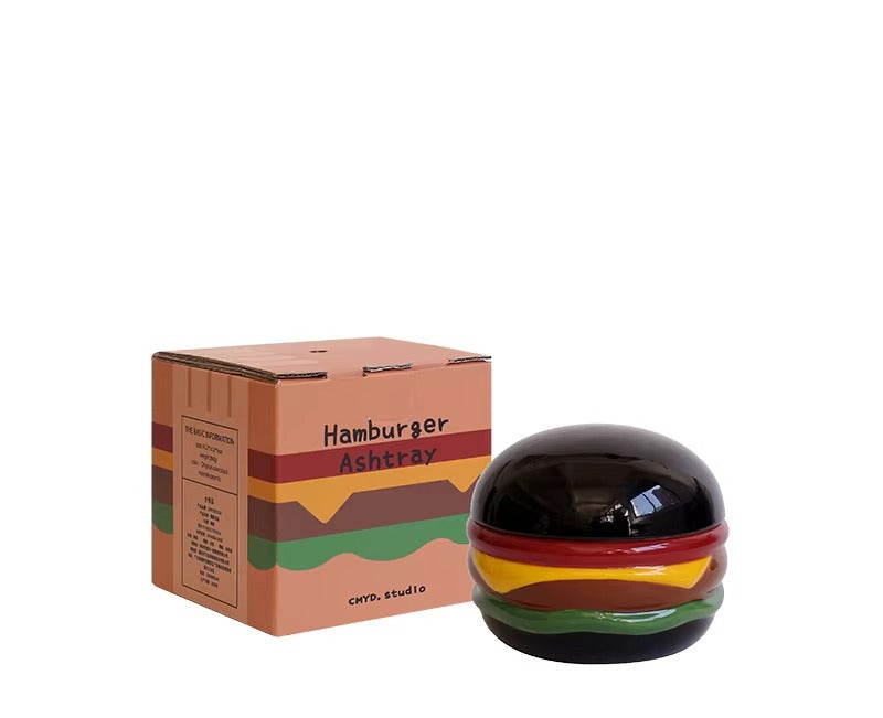 Creative Hamburger Lidded Ashtray