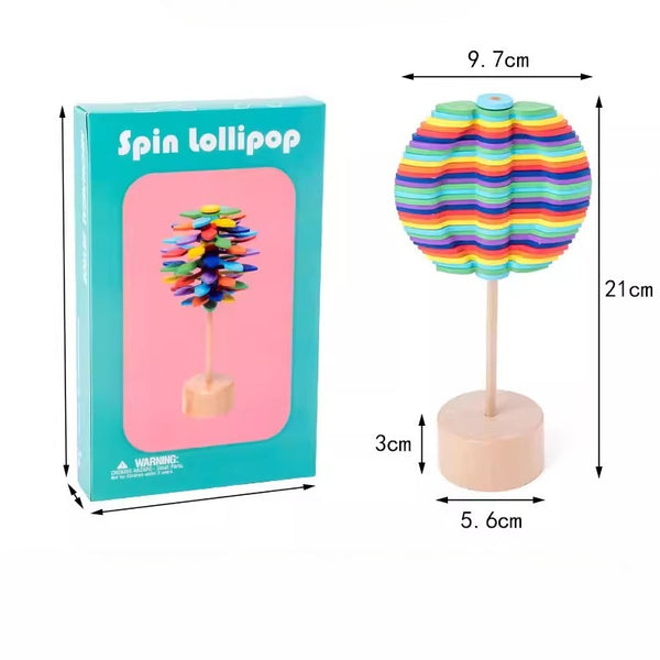 Wooden Rotating Spiral Lollipop Toy