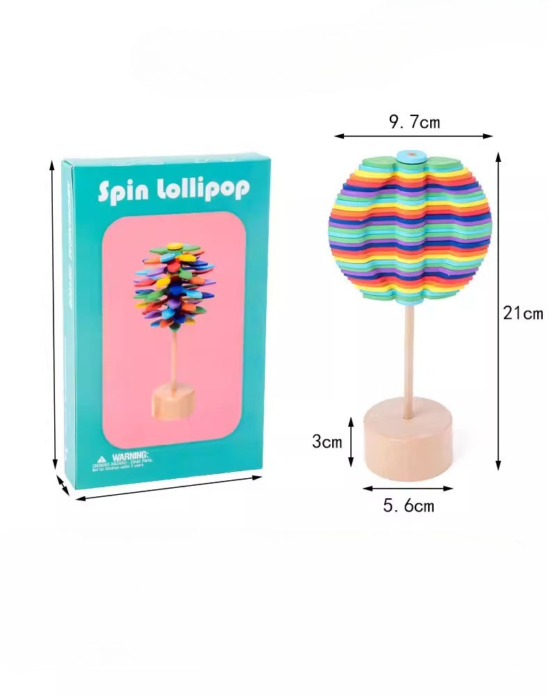Wooden Rotating Spiral Lollipop Toy