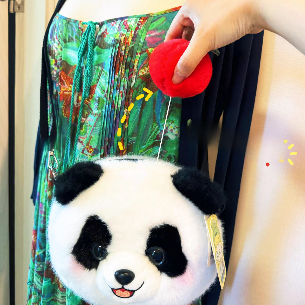Soft Plush Panda Character Crossbody Bag