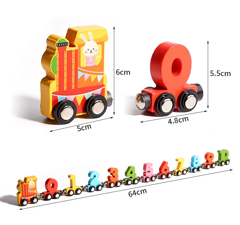 Magnetic Wooden Number Train Set