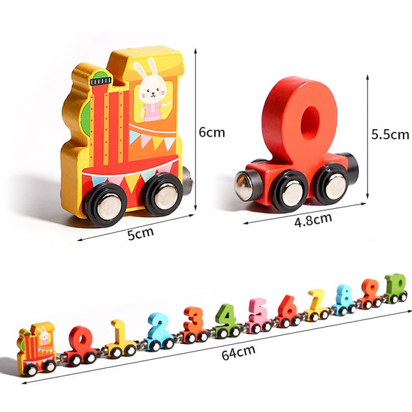 Magnetic Wooden Number Train Set
