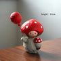 Hand-Carved Wooden Mushroom Doll with Red Balloon FantastiKurios