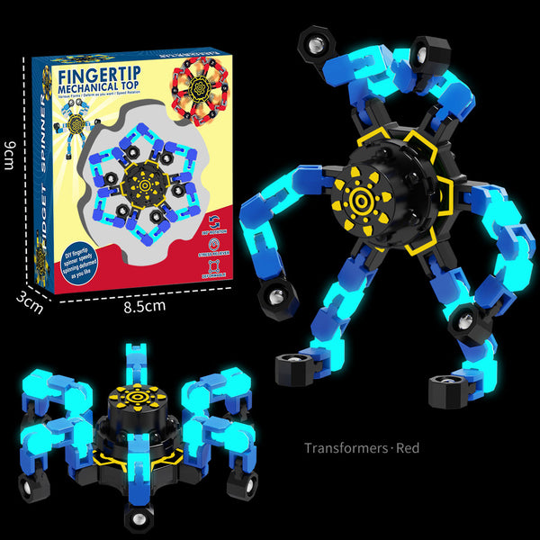 Transformable Fidget Spinners Glow-in-the-DarkToys 4 Pcs