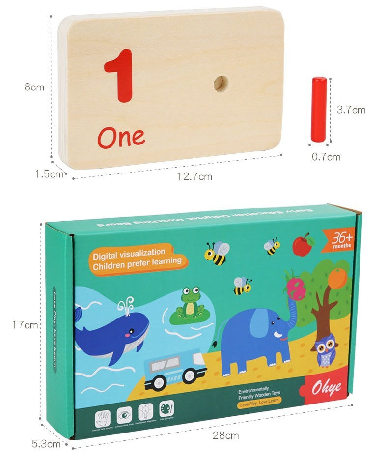 Wooden Number Counting Toy Matching Peg Board