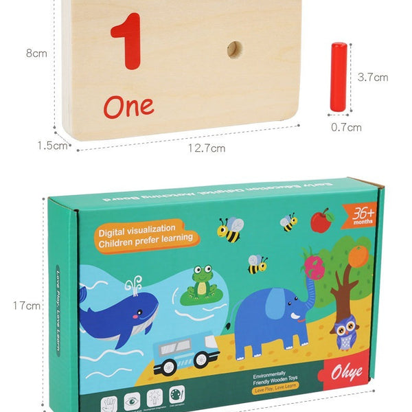 Wooden Number Counting Toy Matching Peg Board