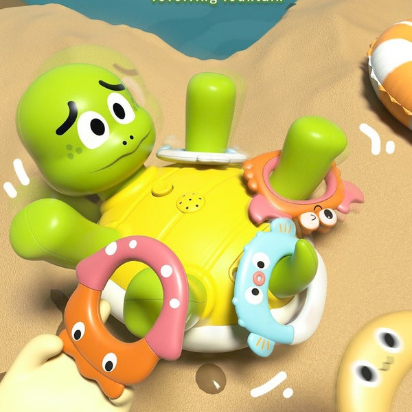 Electric Spraying Turtle Bath Toy with Ring Toss