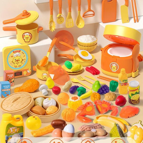 Interactive Steam Rice Cooker Kitchen Toy Set - 68 Pieces
