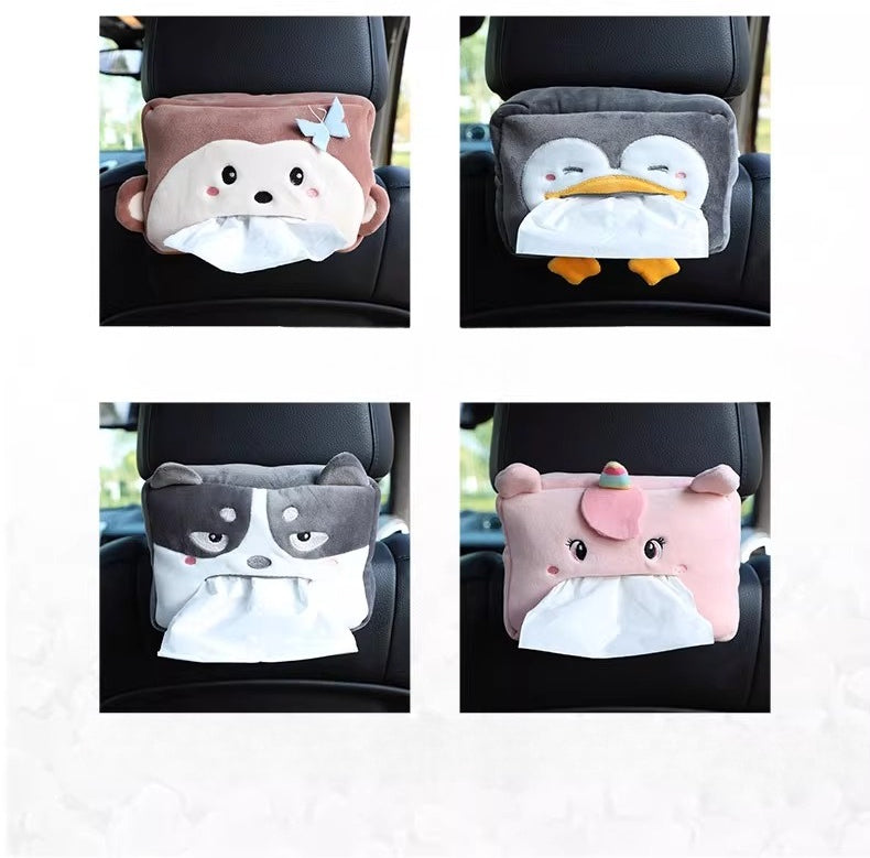 Cute Plush Car Tissue Holder