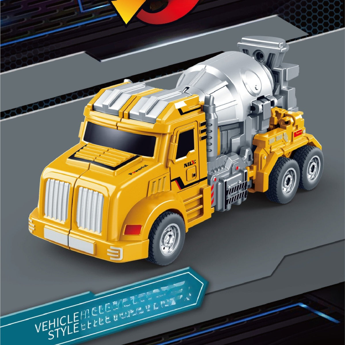 2-in-1 Construction Mixer Truck Transforming Robot