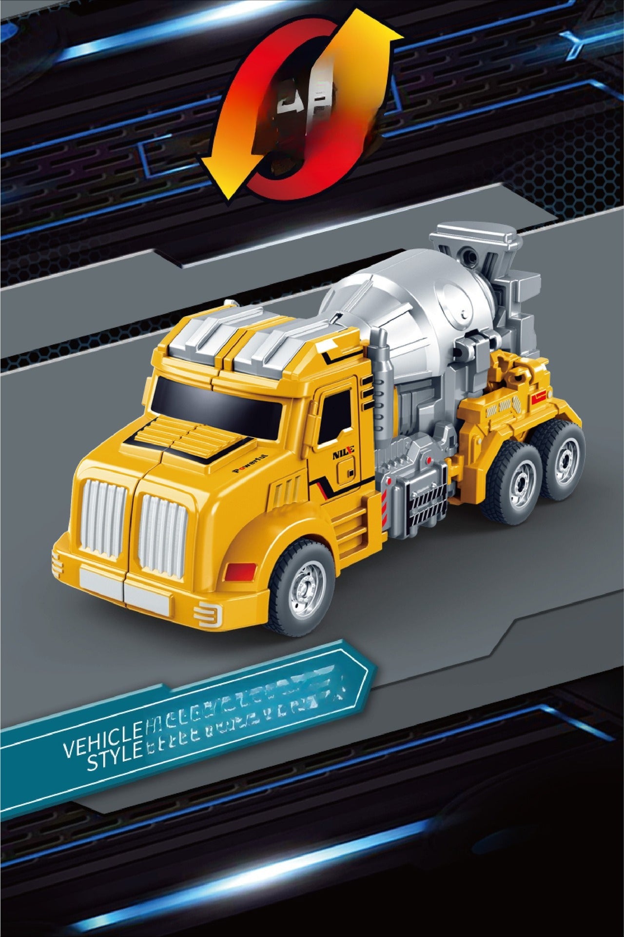 2-in-1 Construction Mixer Truck Transforming Robot