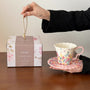 Floral Ceramic Coffee Cup and Saucer Set