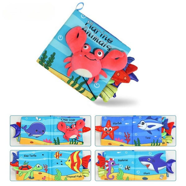 Soft Animal Tail Sensory Activity Book for Babies