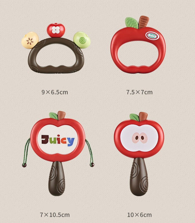 Apple Baby Rattle & Teether Gift Set (4 Pieces)