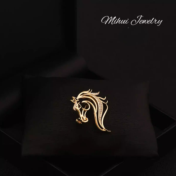 Elegant Galloping Horse Lapel Pin